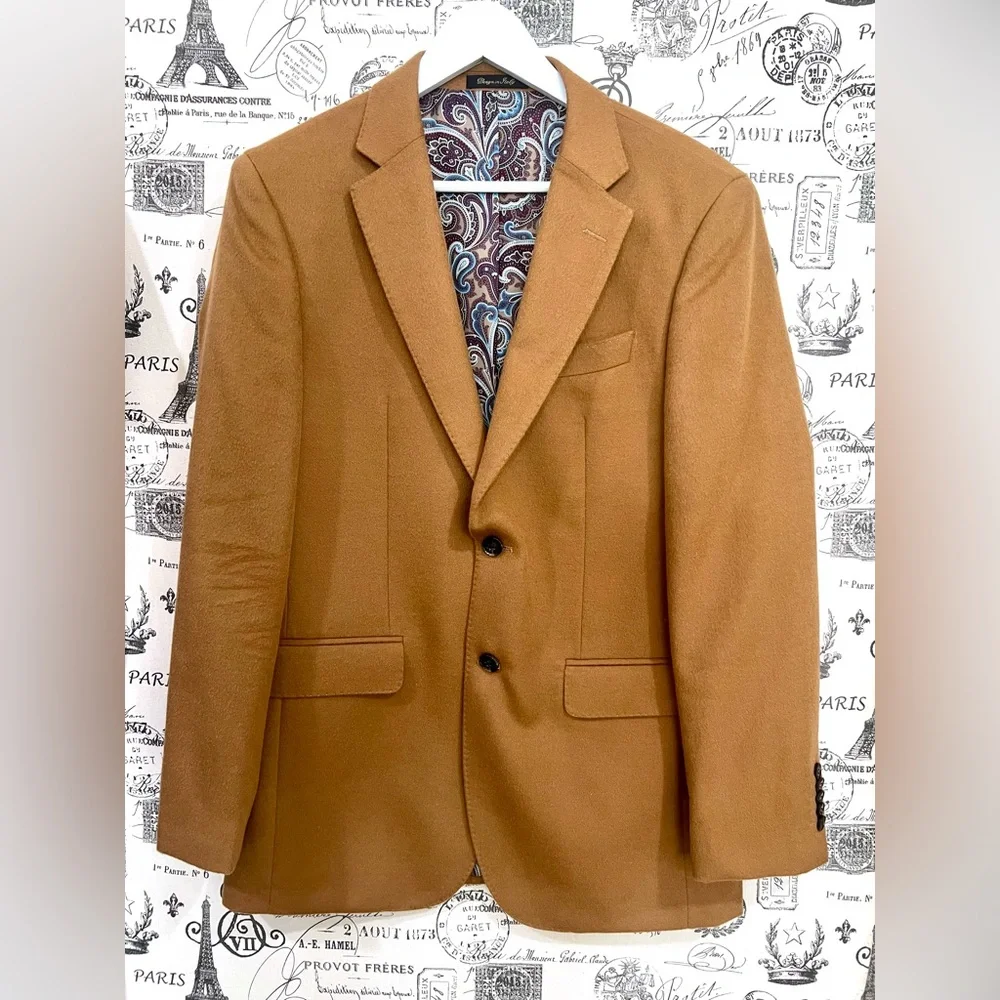 Louis Vitello Camel Cashmere Wool Blazer Sport Coat 38R Italy - Picture 10 of 14